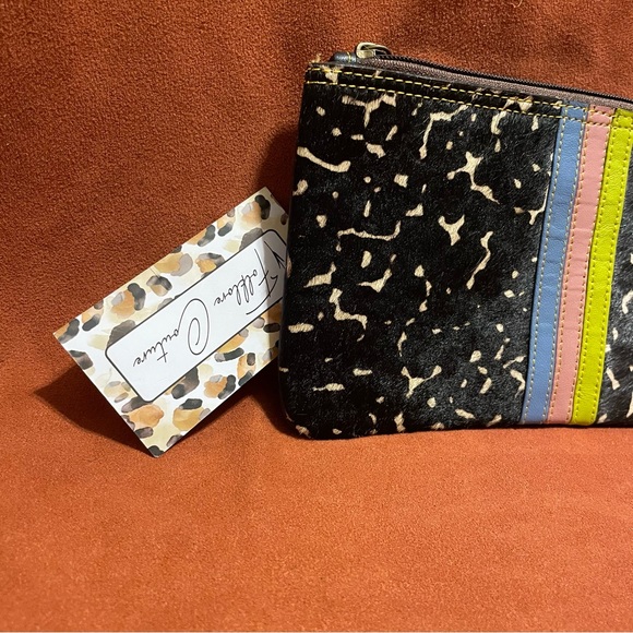 Folklore Couture Handmade Multicolor Leather And Hide Wallet Wristlet Clutch NWT - Picture 2 of 10